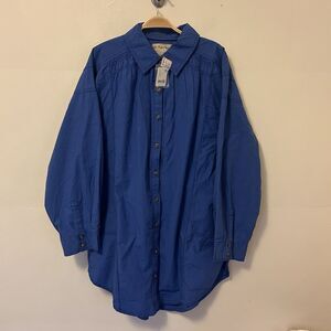 We The Free People Garden‎ State Shirt Button Front Tunic Oversized Blue M NWT